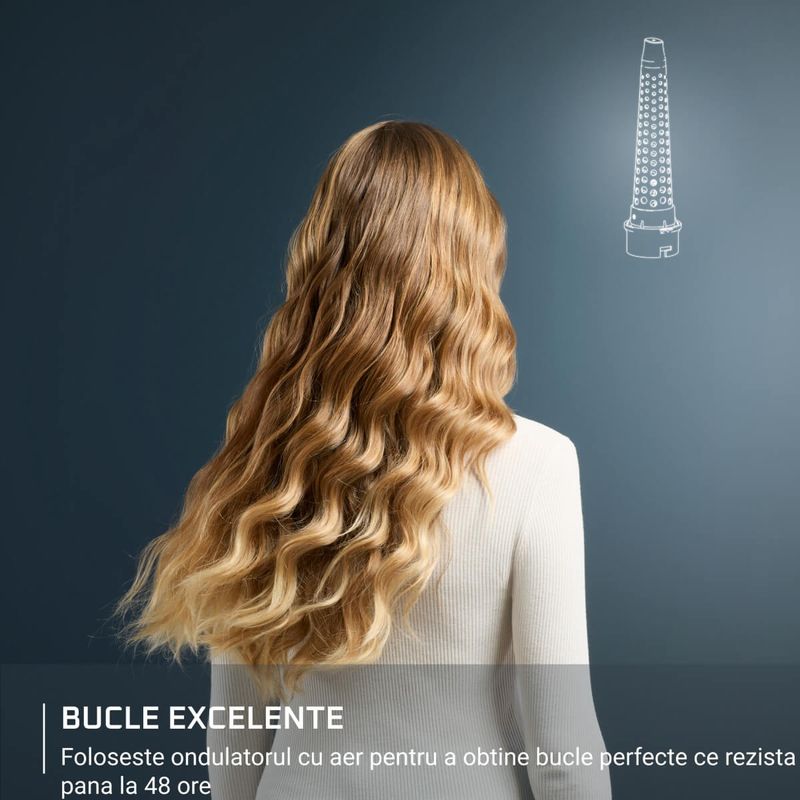 Ingrijire personala si Cosmetice - Aparate & accesorii ingrijire personala - Hair styling - Perii de par electrice - Perie multifunctionala cu aer cald Rowenta Air Shape UB9820E0, non-rotativa, invelis ceramic, generator de ioni, 3 - Infinity.ro
