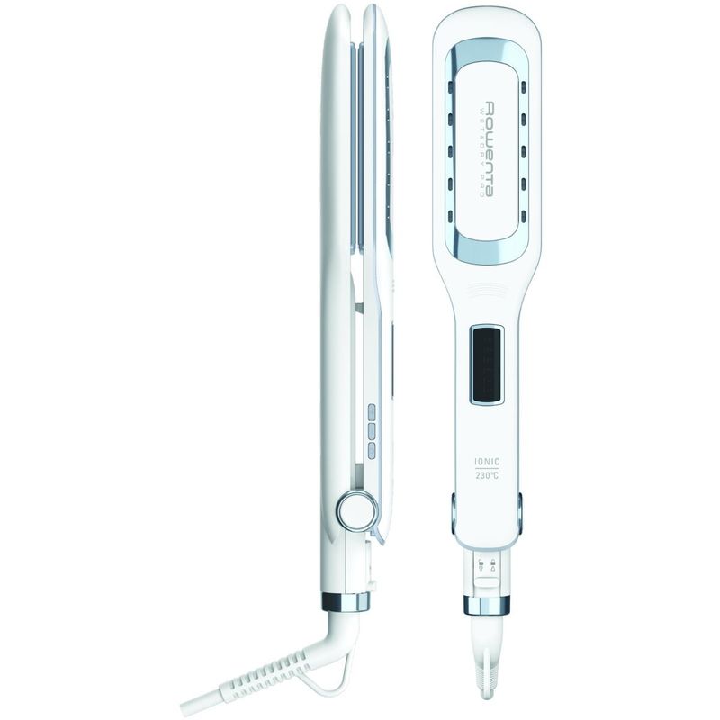 Ingrijire personala si Cosmetice - Aparate & accesorii ingrijire personala - Hair styling - Placi de indreptat parul - Placa de par Rowenta Wet & Dry Pro SF5010F0, invelis Nano Ceramic, generator de ioni, ecran LCD, 6 trepte de - Infinity.ro