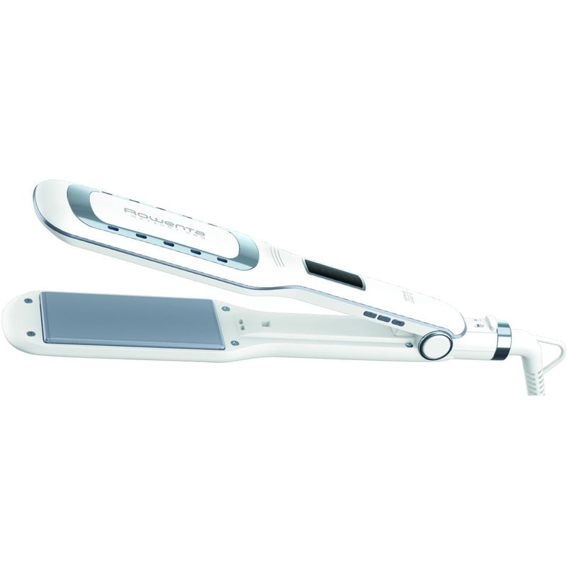 Ingrijire personala si Cosmetice - Aparate & accesorii ingrijire personala - Hair styling - Placi de indreptat parul - Placa de par Rowenta Wet & Dry Pro SF5010F0, invelis Nano Ceramic, generator de ioni, ecran LCD, 6 trepte de - Infinity.ro