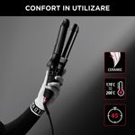 Ingrijire personala si Cosmetice - Aparate & accesorii ingrijire personala - Hair styling - Placi de indreptat parul - Aparat de coafat multifunctional 3 in 1 Rowenta x Karl Lagerfeld Fashion Stylist CF451LF0, 66 W, temperatura reglabila - Infinity.ro