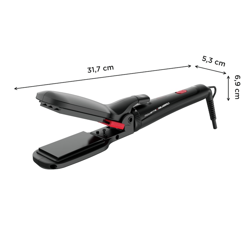 Ingrijire personala si Cosmetice - Aparate & accesorii ingrijire personala - Hair styling - Placi de indreptat parul - Aparat de coafat 9 in 1 ROWENTA x Karl Lagerfeld Infinite Looks CF422LF0, 9 accesorii, invelis ceramic, 48 W, varf - Infinity.ro