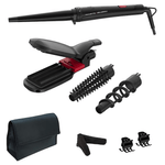Ingrijire personala si Cosmetice - Aparate & accesorii ingrijire personala - Hair styling - Placi de indreptat parul - Aparat de coafat 9 in 1 ROWENTA x Karl Lagerfeld Infinite Looks CF422LF0, 9 accesorii, invelis ceramic, 48 W, varf - Infinity.ro