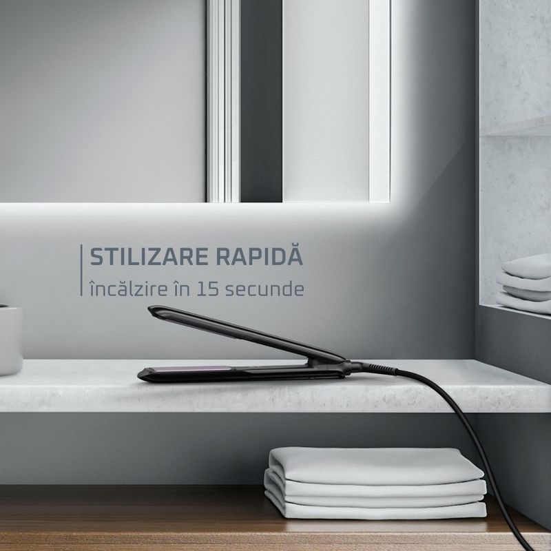 Ingrijire personala si Cosmetice - Aparate & accesorii ingrijire personala - Hair styling - Placi de indreptat parul - Placa de par Rowenta Optiliss+ SF3320F0, invelis Ceramic Tourmaline, temperatura ajustabila 130°C - 230°C, oprire - Infinity.ro