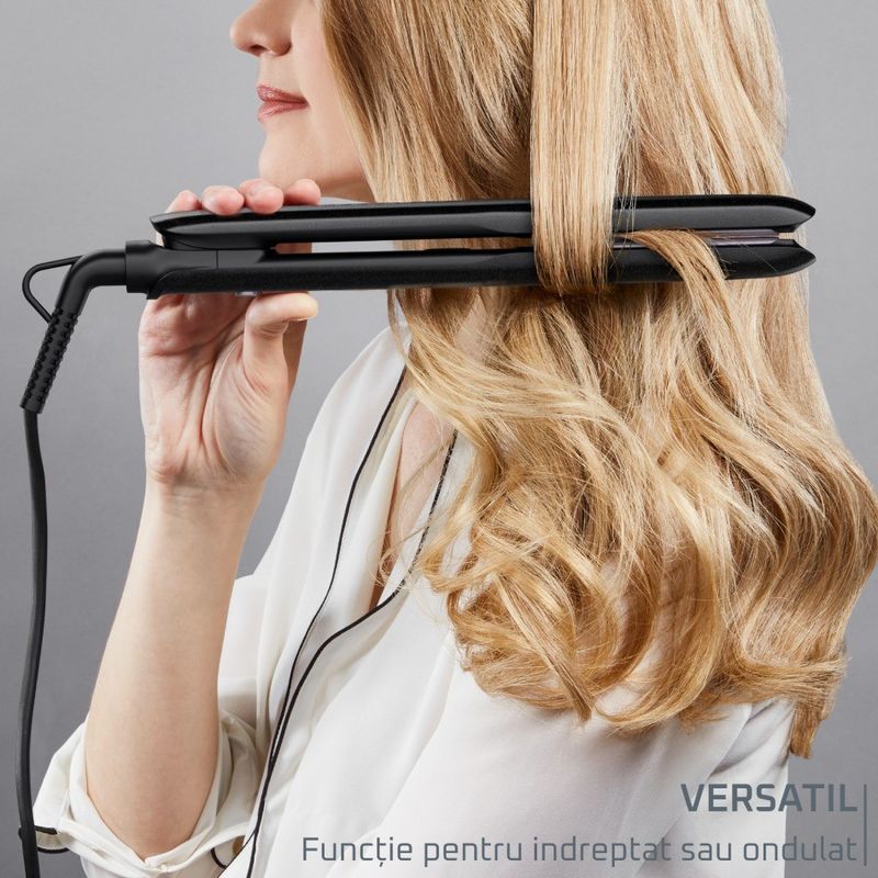 Ingrijire personala si Cosmetice - Aparate & accesorii ingrijire personala - Hair styling - Placi de indreptat parul - Placa de par Rowenta Optiliss+ SF3320F0, invelis Ceramic Tourmaline, temperatura ajustabila 130°C - 230°C, oprire - Infinity.ro