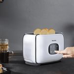 Electronice si Electrocasnice - Electrocasnice bucatarie - Preparare paine - Prajitoare de paine - Prajitor de paine Tefal Majestuo TT883D10, 1050W, 7 trepte de rumenire, functie dezghetare, reincalzire, tava - Infinity.ro