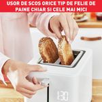 Electronice si Electrocasnice - Electrocasnice bucatarie - Preparare paine - Prajitoare de paine - Prajitor de paine Tefal Sense TT693110, 850W, 4 functii dedicate, 7 trepte de rumenire, fante cu latime variabila, tava - Infinity.ro