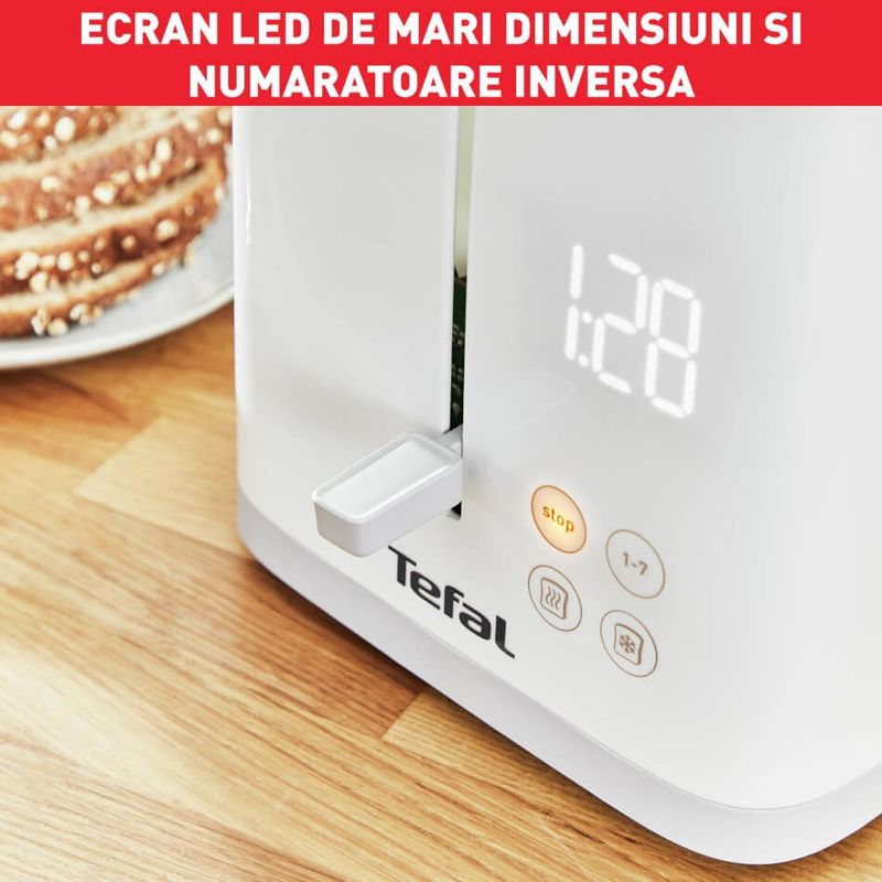 Electronice si Electrocasnice - Electrocasnice bucatarie - Preparare paine - Prajitoare de paine - Prajitor de paine Tefal Sense TT693110, 850W, 4 functii dedicate, 7 trepte de rumenire, fante cu latime variabila, tava - Infinity.ro
