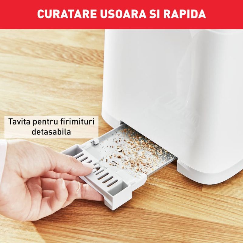 Electronice si Electrocasnice - Electrocasnice bucatarie - Preparare paine - Prajitoare de paine - Prajitor de paine Tefal Sense TT693110, 850W, 4 functii dedicate, 7 trepte de rumenire, fante cu latime variabila, tava - Infinity.ro