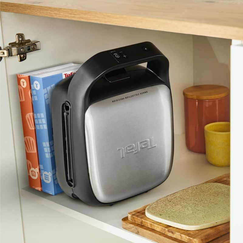 Electronice si Electrocasnice - Electrocasnice bucatarie - Preparare paine - Sandwich-maker - Sandwich maker Tefal Snack Collection Precision SW872BF0, 700 W, termostat reglabil, invelis antiaderent, 2 seturi de - Infinity.ro