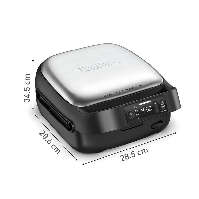 Electronice si Electrocasnice - Electrocasnice bucatarie - Preparare paine - Sandwich-maker - Sandwich maker Tefal Snack Collection Precision SW872BF0, 700 W, termostat reglabil, invelis antiaderent, 2 seturi de - Infinity.ro