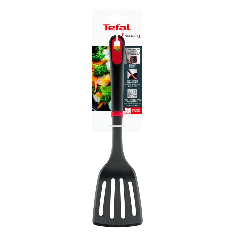Casa si Gradina - Bucatarie si vesela - Ustensile bucatarie - Pensule, spatule si teluri bucatarie - Spatula cu fante Tefal Ingenio+ K1984634, rezistenta la temperaturi inalte, compatibilitate cu masina de spalat vase - Infinity.ro