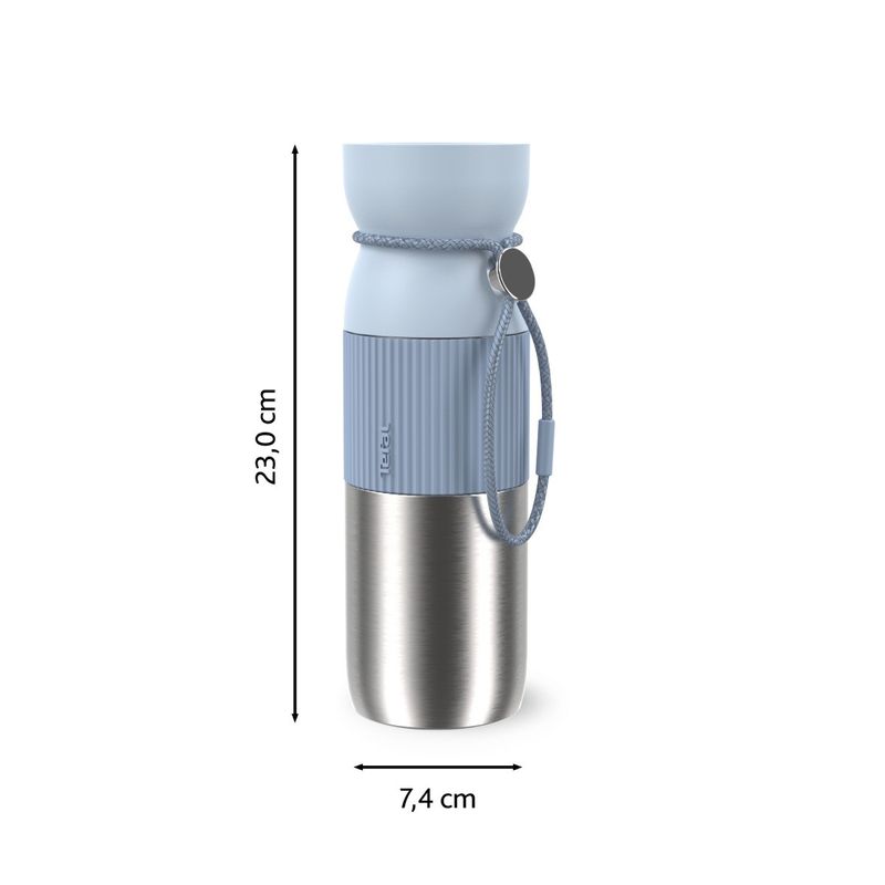 Casa si Gradina - Bucatarie si vesela - Accesorii bar - Termosuri si Cani termos - Termos Tefal beYou N2192210, inox, 0.5 L, 100% etans, capac Quick Press, argintiu & albastru - Infinity.ro