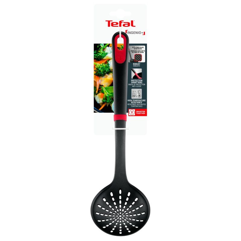 Casa si Gradina - Bucatarie si vesela - Ustensile bucatarie - Polonice, linguri si clesti de bucatarie - Lingura pentru strecurat Tefal Ingenio+ K1984334, rezistenta la temperaturi inalte, compatibilitate cu masina de spalat - Infinity.ro