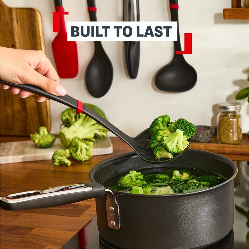 Casa si Gradina - Bucatarie si vesela - Ustensile bucatarie - Polonice, linguri si clesti de bucatarie - Lingura pentru strecurat Tefal Ingenio+ K1984334, rezistenta la temperaturi inalte, compatibilitate cu masina de spalat - Infinity.ro