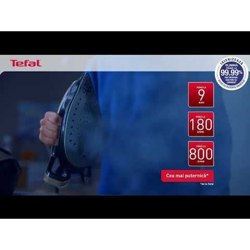 Electronice si Electrocasnice - Ingrijirea tesaturilor - Statii de calcat - Statie de calcat cu boiler Tefal Pro Express Vision GV9822E1, 9 bari, 3000W, jet de abur 750 g/min, abur variabil 0-180 - Infinity.ro