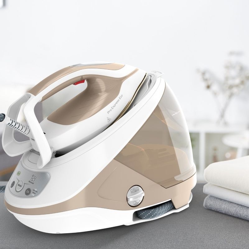 Electronice si Electrocasnice - Ingrijirea tesaturilor - Statii de calcat - Statie de calcat cu abur Tefal Pro Express Eco GV9E22E0, 2200W, 7.6 bari, jet de abur 550 g/min, abur variabil pana la - Infinity.ro