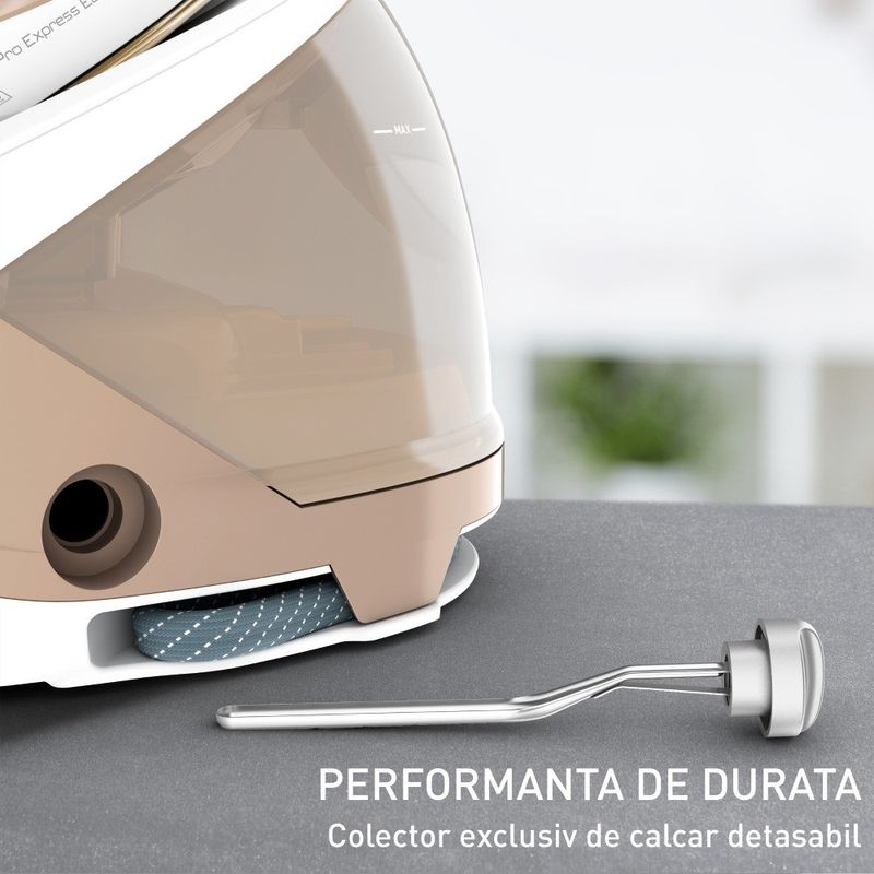 Electronice si Electrocasnice - Ingrijirea tesaturilor - Statii de calcat - Statie de calcat cu abur Tefal Pro Express Eco GV9E22E0, 2200W, 7.6 bari, jet de abur 550 g/min, abur variabil pana la - Infinity.ro