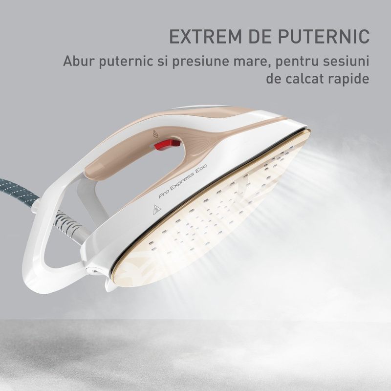 Electronice si Electrocasnice - Ingrijirea tesaturilor - Statii de calcat - Statie de calcat cu abur Tefal Pro Express Eco GV9E22E0, 2200W, 7.6 bari, jet de abur 550 g/min, abur variabil pana la - Infinity.ro