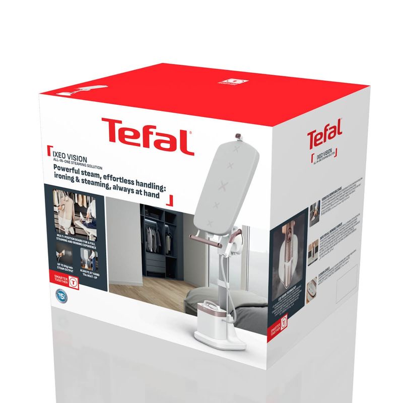 Electronice si Electrocasnice - Ingrijirea tesaturilor - Aparate de calcat cu aburi - Aparat de calcat vertical cu abur Tefal Ixeo Vision QT1811E0, 2200 W, jet de abur 200 g/min, abur variabil 80 g/min - Infinity.ro