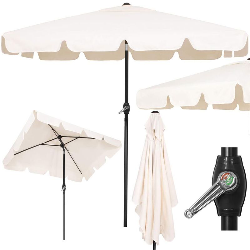 Casa si Gradina - Gradina si terasa - Umbrele si pavilioane - Umbrele - Umbrela terasa sau gradina reglabila, inclinare 2 directii, protectie UV UPF 50+, 195x122 cm, ecru - Infinity.ro