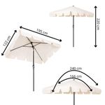 Casa si Gradina - Gradina si terasa - Umbrele si pavilioane - Umbrele - Umbrela terasa sau gradina reglabila, inclinare 2 directii, protectie UV UPF 50+, 195x122 cm, ecru - Infinity.ro