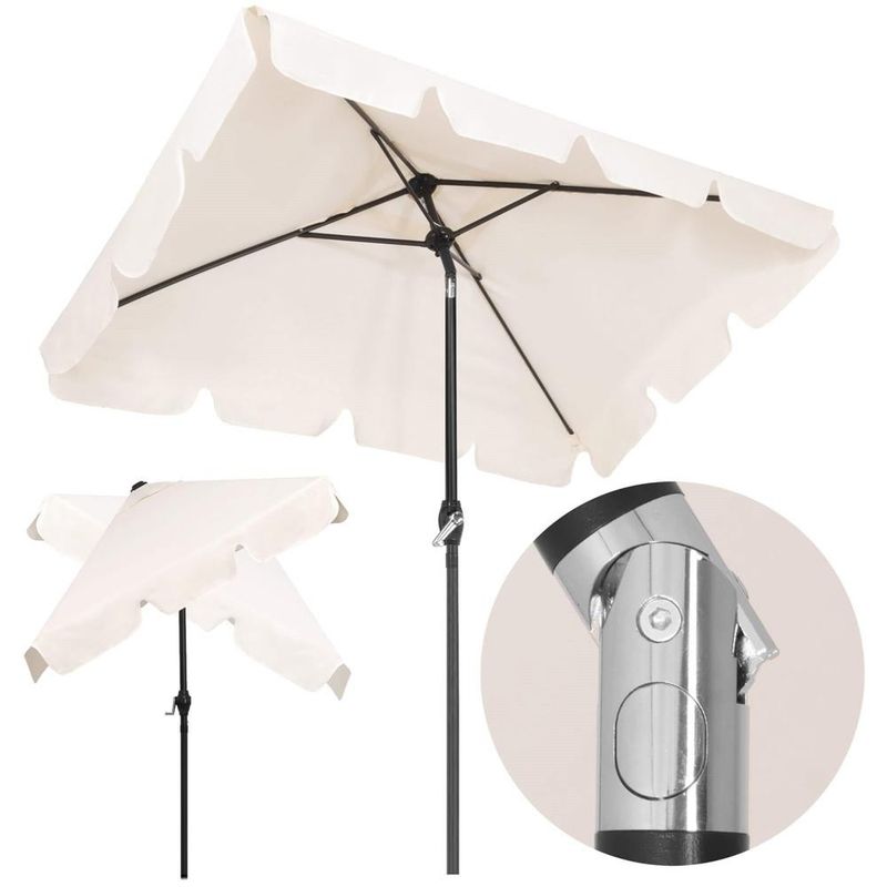Casa si Gradina - Gradina si terasa - Umbrele si pavilioane - Umbrele - Umbrela terasa sau gradina reglabila, inclinare 2 directii, protectie UV UPF 50+, 195x122 cm, ecru - Infinity.ro