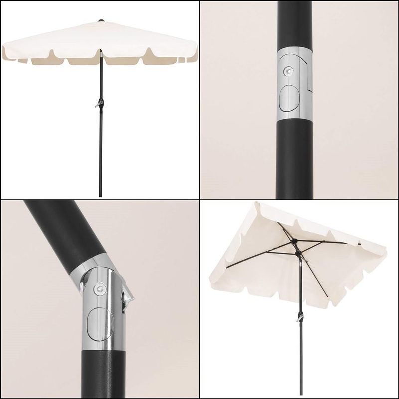 Casa si Gradina - Gradina si terasa - Umbrele si pavilioane - Umbrele - Umbrela terasa sau gradina reglabila, inclinare 2 directii, protectie UV UPF 50+, 195x122 cm, ecru - Infinity.ro