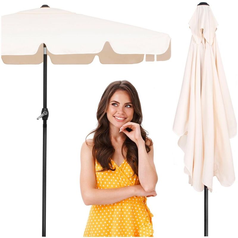 Casa si Gradina - Gradina si terasa - Umbrele si pavilioane - Umbrele - Umbrela terasa sau gradina reglabila, inclinare 2 directii, protectie UV UPF 50+, 195x122 cm, ecru - Infinity.ro