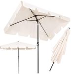 Casa si Gradina - Gradina si terasa - Umbrele si pavilioane - Umbrele - Umbrela terasa sau gradina reglabila, inclinare 2 directii, protectie UV UPF 50+, 195x122 cm, ecru - Infinity.ro