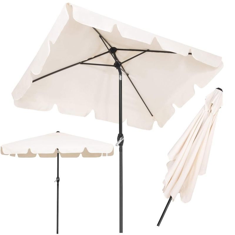 Casa si Gradina - Gradina si terasa - Umbrele si pavilioane - Umbrele - Umbrela terasa sau gradina reglabila, inclinare 2 directii, protectie UV UPF 50+, 195x122 cm, ecru - Infinity.ro