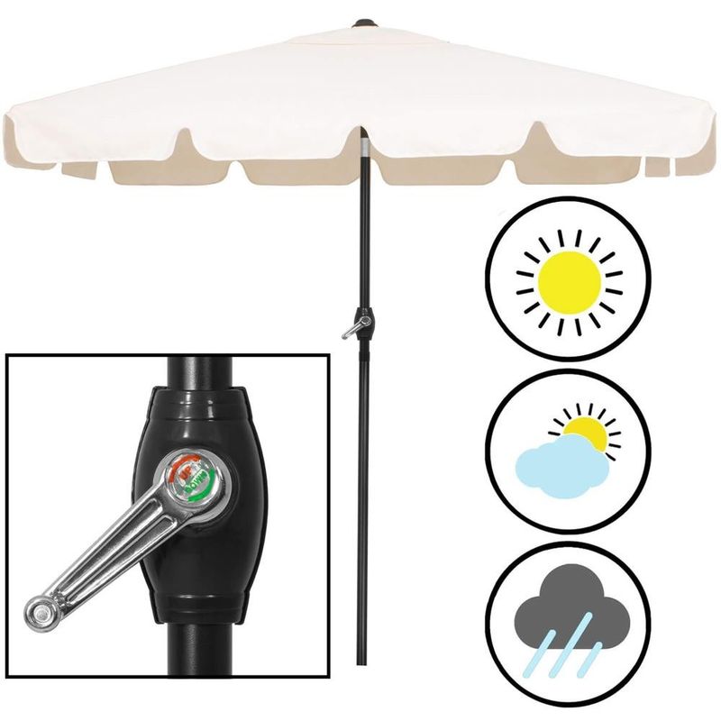 Casa si Gradina - Gradina si terasa - Umbrele si pavilioane - Umbrele - Umbrela terasa sau gradina reglabila, inclinare 2 directii, protectie UV UPF 50+, 195x122 cm, ecru - Infinity.ro