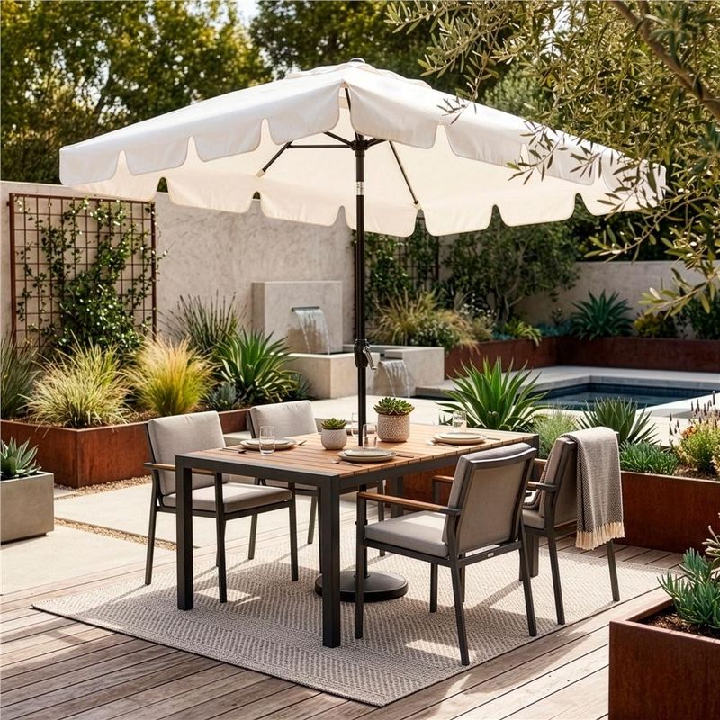 Casa si Gradina - Gradina si terasa - Umbrele si pavilioane - Umbrele - Umbrela terasa sau gradina reglabila, inclinare 2 directii, protectie UV UPF 50+, 195x122 cm, ecru - Infinity.ro