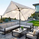 Casa si Gradina - Gradina si terasa - Umbrele si pavilioane - Umbrele - Umbrela terasa sau gradina reglabila, inclinare 2 directii, protectie UV UPF 50+, 195x122 cm, ecru - Infinity.ro
