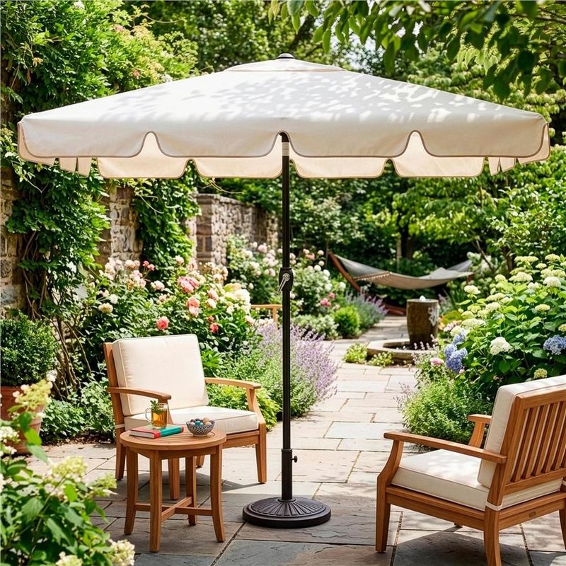 Casa si Gradina - Gradina si terasa - Umbrele si pavilioane - Umbrele - Umbrela terasa sau gradina reglabila, inclinare 2 directii, protectie UV UPF 50+, 195x122 cm, ecru - Infinity.ro