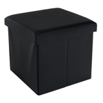 Casa si Gradina - Mobilier - Scaune si fotolii - Tabureti - Taburet pliabil, piele eco neagra, TELA NEW - Infinity.ro