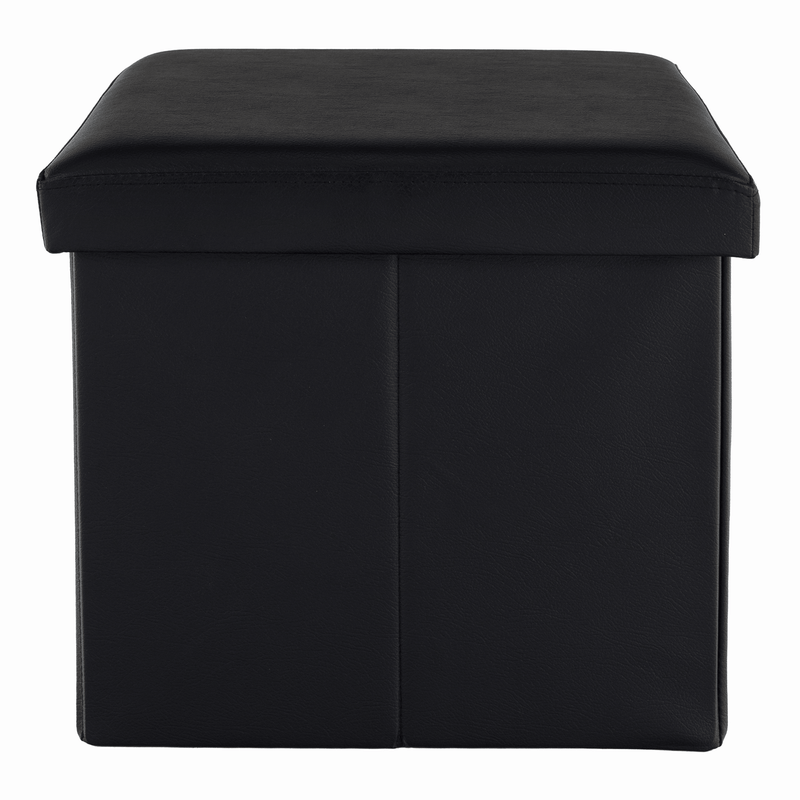 Casa si Gradina - Mobilier - Scaune si fotolii - Tabureti - Taburet pliabil, piele eco neagra, TELA NEW - Infinity.ro
