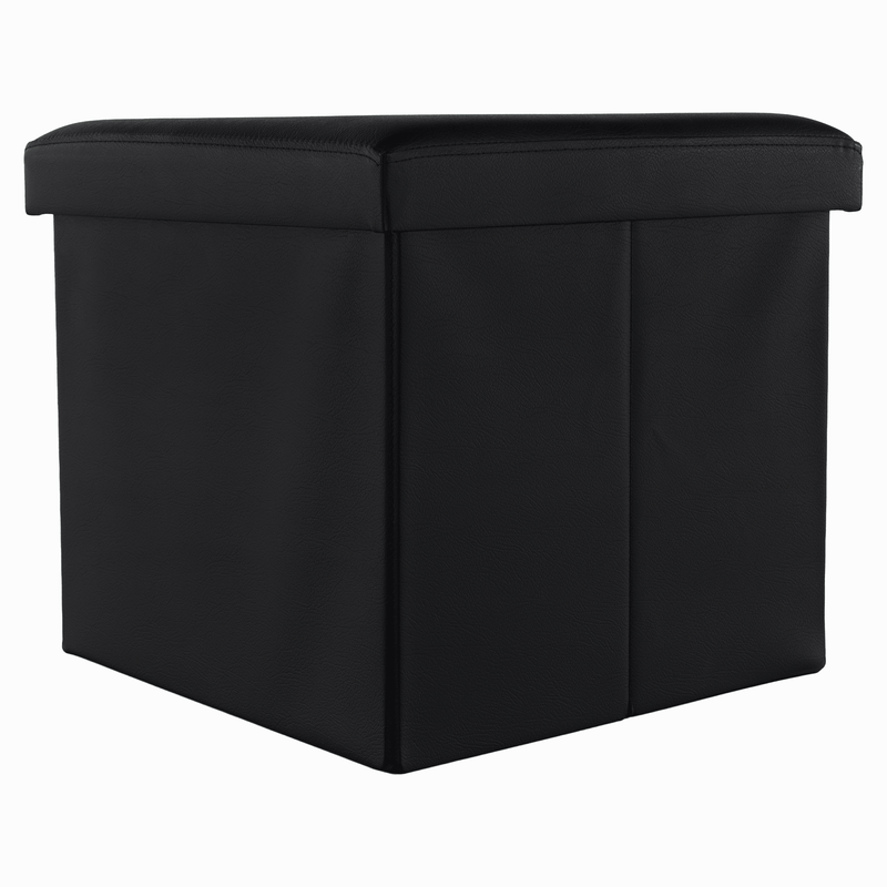 Casa si Gradina - Mobilier - Scaune si fotolii - Tabureti - Taburet pliabil, piele eco neagra, TELA NEW - Infinity.ro