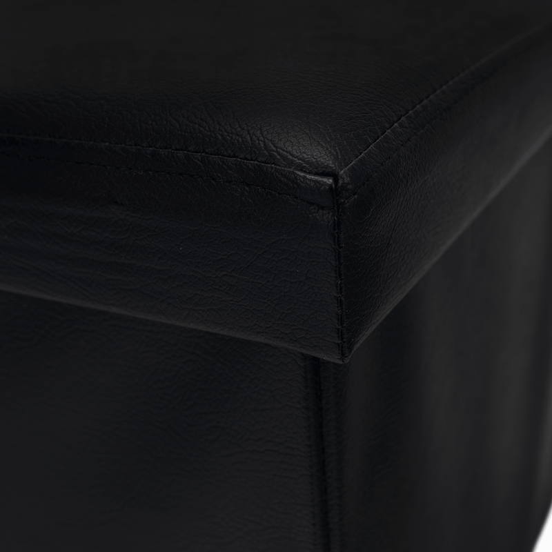 Casa si Gradina - Mobilier - Scaune si fotolii - Tabureti - Taburet pliabil, piele eco neagra, TELA NEW - Infinity.ro