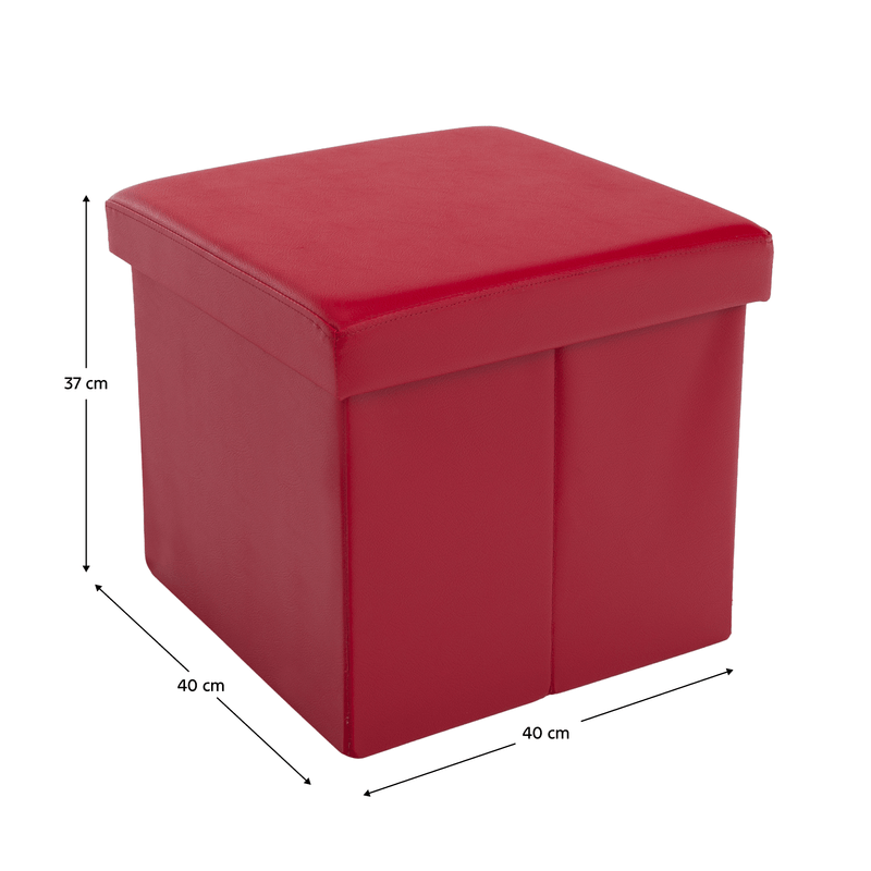 Casa si Gradina - Mobilier - Scaune si fotolii - Tabureti - Taburet pliabil, piele eco rosie, TELA NEW - Infinity.ro