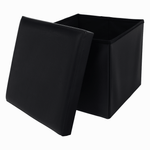 Casa si Gradina - Mobilier - Scaune si fotolii - Tabureti - Taburet pliabil, piele eco neagra, TELA NEW - Infinity.ro