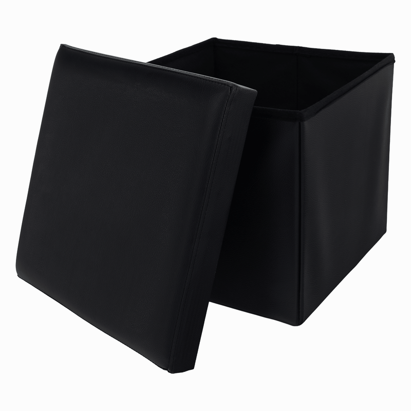 Casa si Gradina - Mobilier - Scaune si fotolii - Tabureti - Taburet pliabil, piele eco neagra, TELA NEW - Infinity.ro
