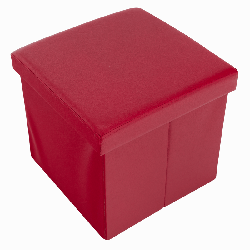 Casa si Gradina - Mobilier - Scaune si fotolii - Tabureti - Taburet pliabil, piele eco rosie, TELA NEW - Infinity.ro