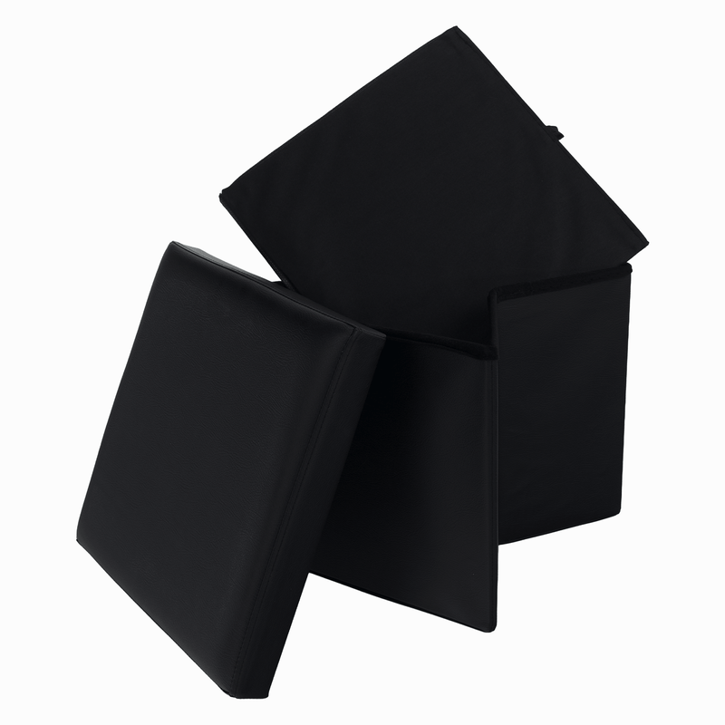 Casa si Gradina - Mobilier - Scaune si fotolii - Tabureti - Taburet pliabil, piele eco neagra, TELA NEW - Infinity.ro
