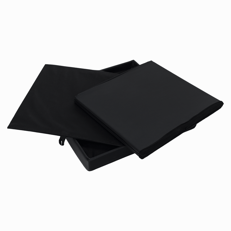 Casa si Gradina - Mobilier - Scaune si fotolii - Tabureti - Taburet pliabil, piele eco neagra, TELA NEW - Infinity.ro