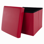 Casa si Gradina - Mobilier - Scaune si fotolii - Tabureti - Taburet pliabil, piele eco rosie, TELA NEW - Infinity.ro
