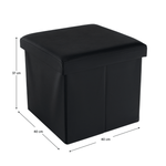 Casa si Gradina - Mobilier - Scaune si fotolii - Tabureti - Taburet pliabil, piele eco neagra, TELA NEW - Infinity.ro