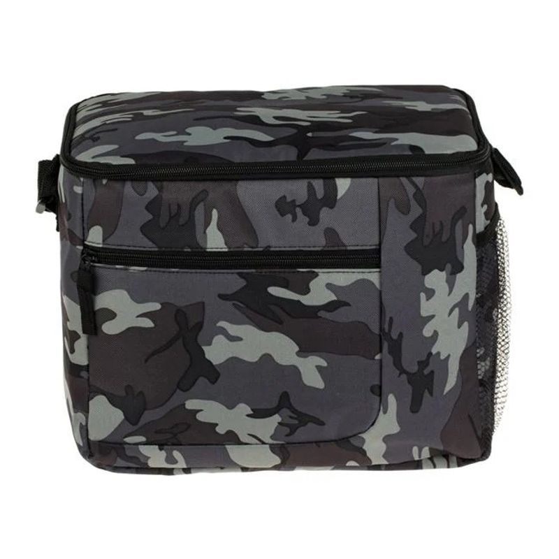 Sport si Outdoor - Camping - Bucatarie de camping - Cutii si genti frigorifice - Geanta Izoterma pentru alimente, Capacitate 16L, 31x21x25cm, Gri Camuflaj - Infinity.ro
