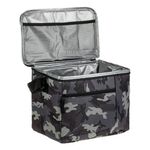 Sport si Outdoor - Camping - Bucatarie de camping - Cutii si genti frigorifice - Geanta Izoterma pentru alimente, Capacitate 16L, 31x21x25cm, Gri Camuflaj - Infinity.ro