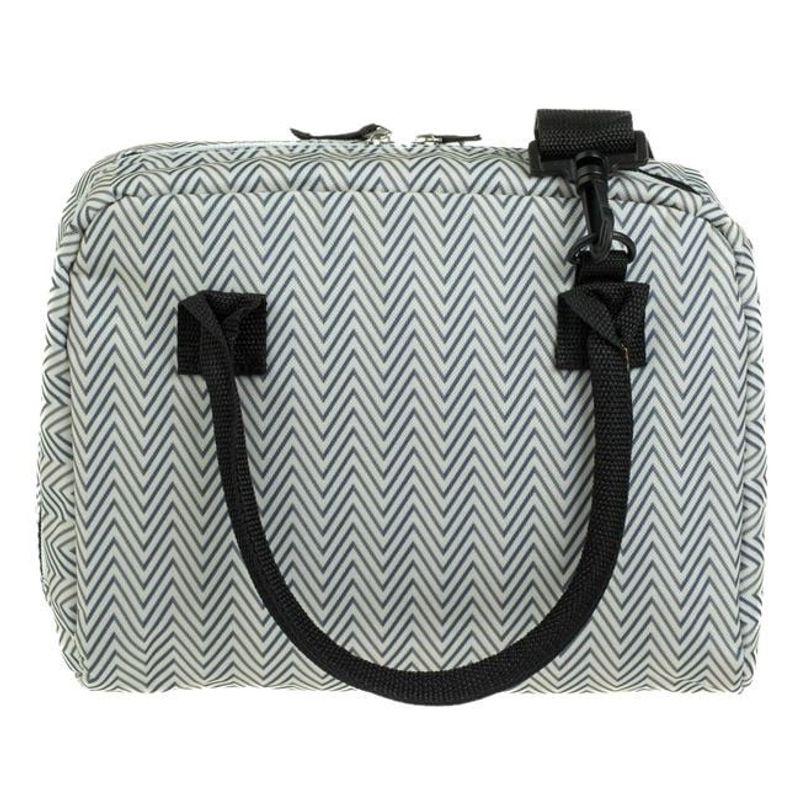 Sport si Outdoor - Camping - Bucatarie de camping - Cutii si genti frigorifice - Geanta izoterma pentru alimente, Capacitate 7L, Model Gri Bleu Aztec "Good Day" - Infinity.ro