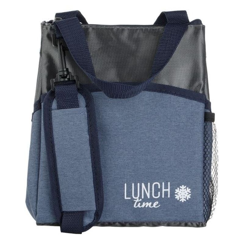 Sport si Outdoor - Camping - Bucatarie de camping - Cutii si genti frigorifice - Geanta Izoterma cu Fermoar, Capacitate 8L, 22x15x25cm, Blue Jean Antracit - Infinity.ro